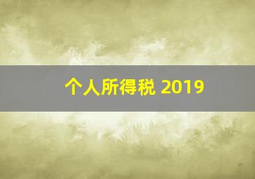 个人所得税 2019